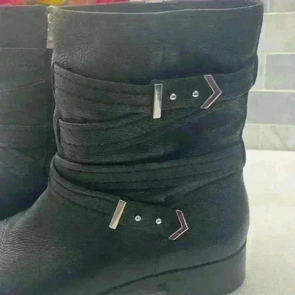 Essex Lane Macy Black Size 10 medium, Double Buckle Leather Upper - Picture 2 of 7